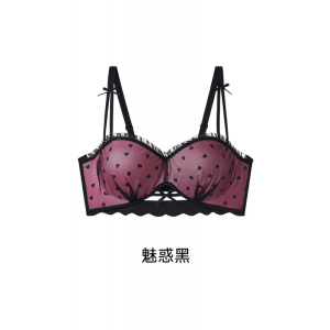 半杯甜美碎花内衣女小胸聚拢显大加厚平胸无痕无钢圈防下垂文胸罩