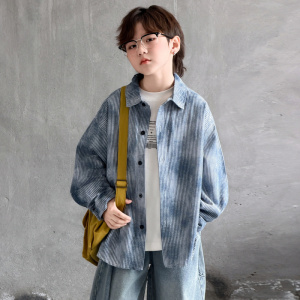 男童春装套装2026新款韩范儿童衣服中大童衬衫马甲三件套春秋款潮
