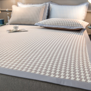 1500D夏季冰丝席三件套可水洗家用凉席折叠宿舍单人夏天空调席子4