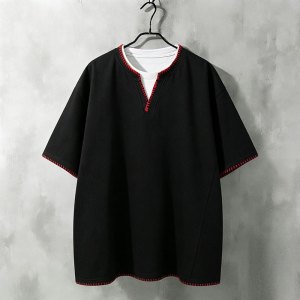 男装美式潮牌短袖T恤男宽松夏季新款老钱风穿搭半袖上衣休闲打底