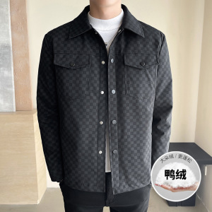 恩步新款男士羽绒服翻领商务休闲夹克宽松百搭防风羽绒服外套
