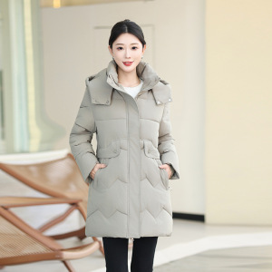 年轻妈妈加厚棉衣女中长款2026冬装保暖棉服女士连帽女外套潮