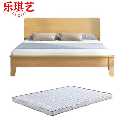 乐琪艺 实木床 1.2米+10公分床垫 套