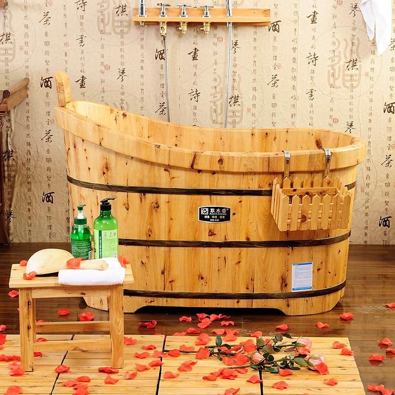 草木香木桶浴桶成人泡澡木桶浴缸沐浴桶洗澡木桶泡澡桶浴盆送套装
