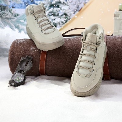 雪语丨361°女鞋加绒运动鞋冬季保暖大棉鞋高帮加毛板鞋雪地靴女