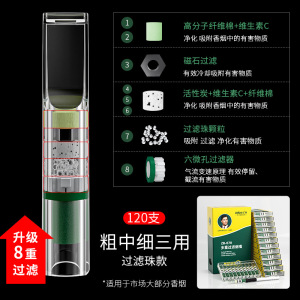 zobo正牌烟嘴过滤器抛弃型一次性八重过滤嘴粗中细男女士烟专用