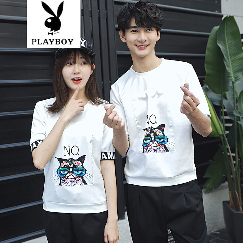 花花公子情侣装春装新款卡通印花圆领卫衣外套
