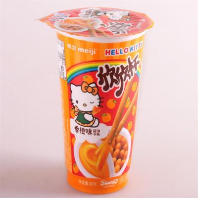 明治欣欣杯50克香橙味饼干条 单杯装 果酱 饼干条