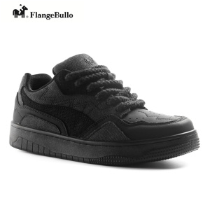 Flange Bullo法兰布洛新品滑板厚底板鞋男鞋大学生小黑鞋百搭轻便休闲鞋复古经典运动鞋子街头情侣男女款F3421