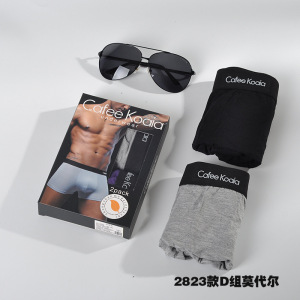 男士内裤男平角裤莫代尔棉四角短裤超市盒裤2条装.