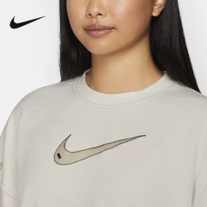 Nike耐克女装卫衣2022春季新款运动休闲宽松圆领套头衫DO7212-030