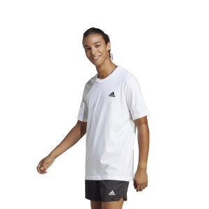 adidas Logo小标印花运动休闲圆领短袖T恤 男款 白色 IC9286