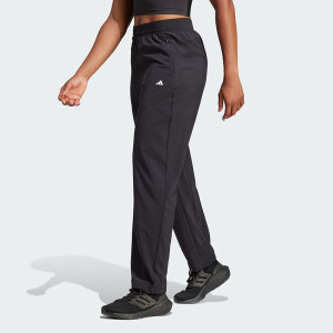 adidas Training Pants 纯色Logo标识直筒运动裤 女款 黑色 IL6984