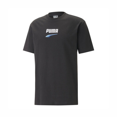 PUMA 品牌Logo字母刺绣圆领短袖T恤 男款 黑色 620617-51
