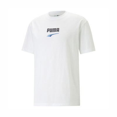 PUMA 品牌Logo字母刺绣圆领短袖T恤 男款 白色 620617-52