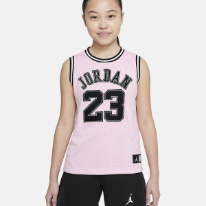 Nike 童装 字母Logo印花圆领无袖篮球服 女童 粉色 HA7284-663