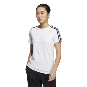 adidas MH 3S TEE 三条纹宽松运动休闲短袖T恤 女款 白色 HM7054