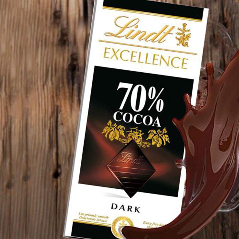 【中粮海外直采】瑞士莲特醇排装 - 70%可可黑巧克力100g(法国进口 排