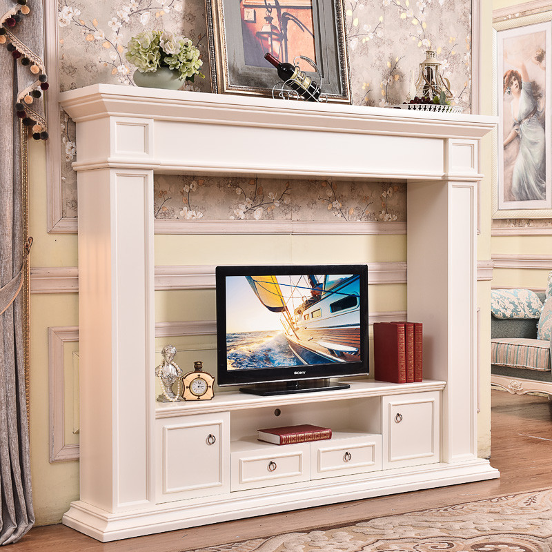 帝轩名典 欧式电视柜壁炉装饰柜 美式时尚简约电视柜壁炉 带抽屉