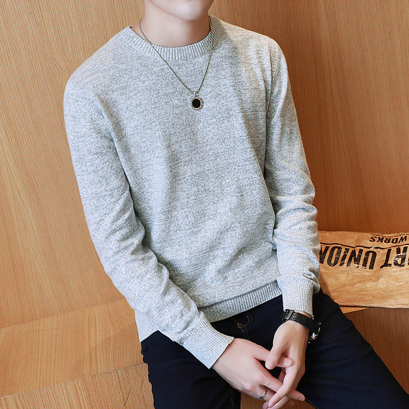 控尚格秋季男士毛衣 韩版v领长袖套头针织衫冬季线衣男装薄毛衫学生