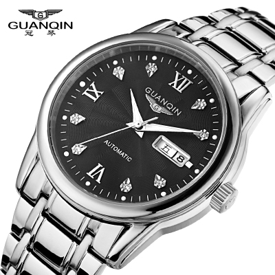 冠琴GUANQIN正品男士全自动机械表男复古时尚男士商务手表防水镶钻其他休闲时装表