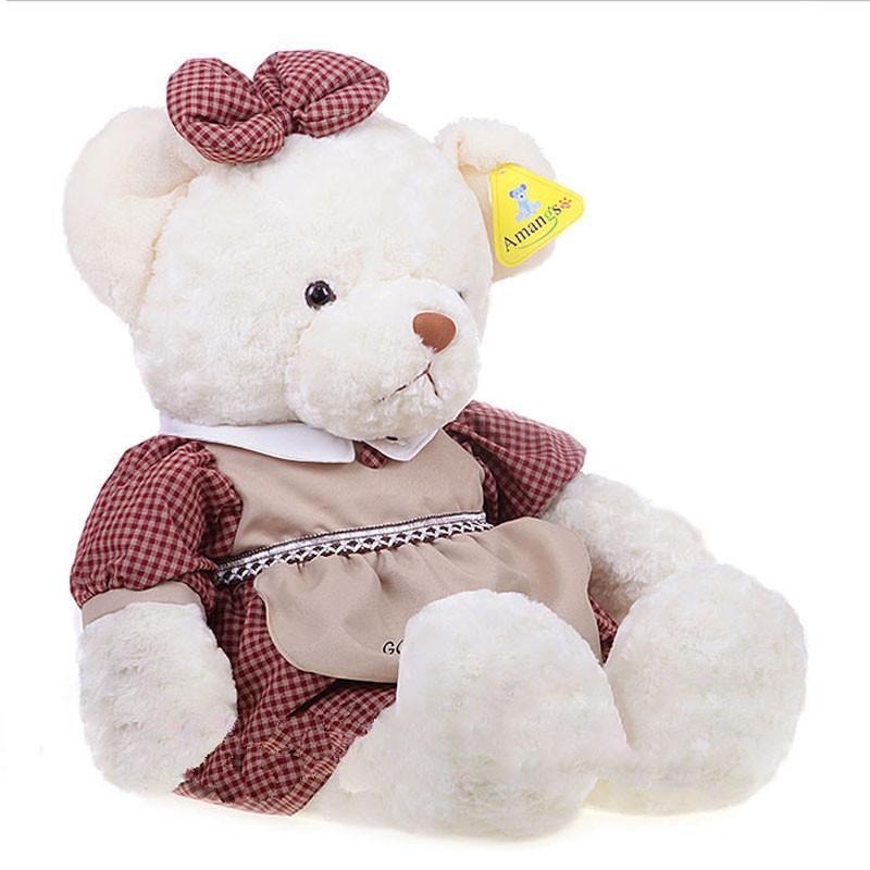 宝诚达 韩国amangs情侣泰迪熊大抱抱熊熊毛绒玩具公仔生日礼物 白色40