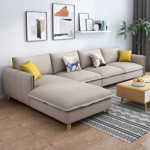 梵宜现代简约小户型客厅高档布艺沙发组合轻奢科技布免洗沙发