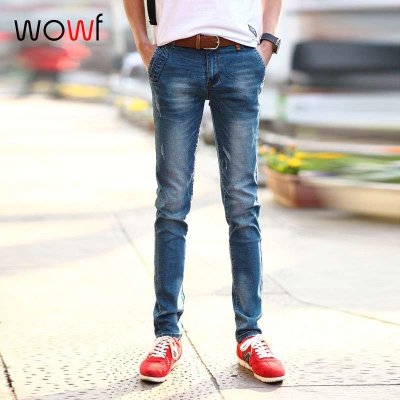 2019新款夏季牛仔裤男士青少年修身长裤子