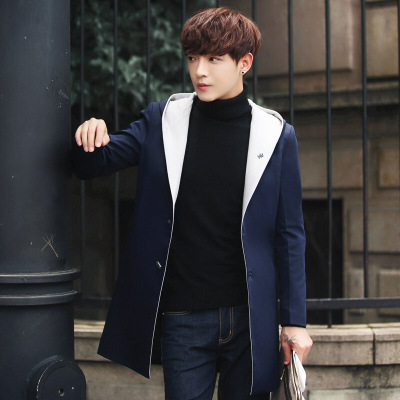 步来褶惠秋装长款风衣男士大码青少年长风衣外套已质检4001-1-fy8811-P110夏