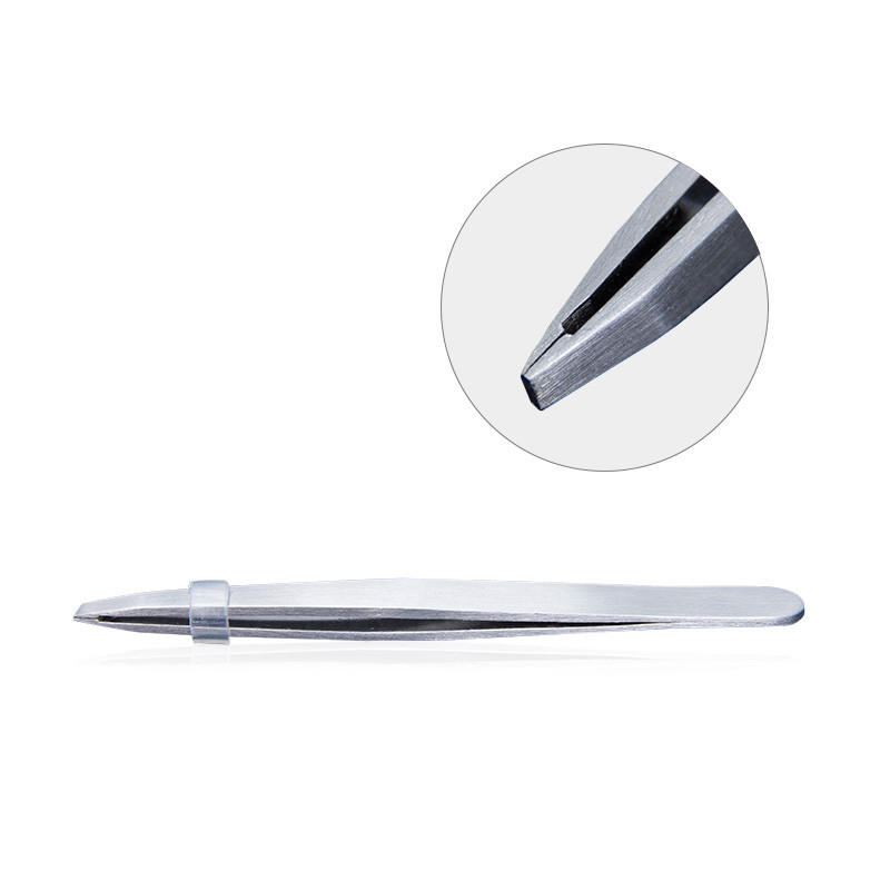 ukiss/悠珂思不锈钢眉钳修眉刀斜口眉钳眉毛夹美妆工具修眉工具 银色