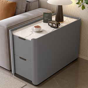 青木川 简约现代实木沙发边柜侧边柜轻奢岩板边几客厅家用角几简约现代茶水柜收纳储物柜夹缝柜超窄小茶桌角几