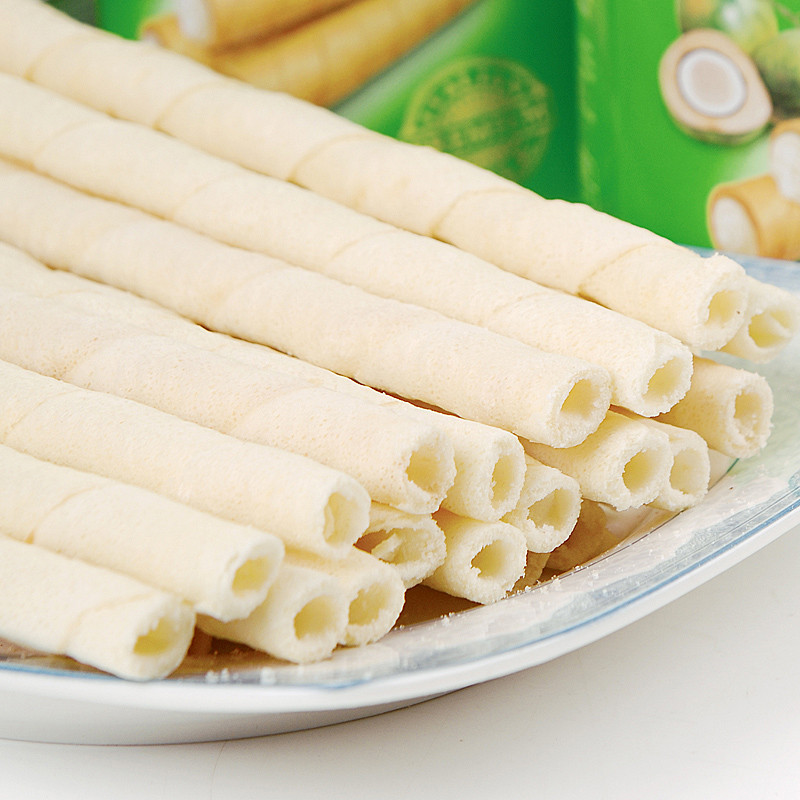 印尼进口 astick爱时乐椰香味威化卷心酥330g罐饼干零食美味可口 好吃