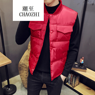 2017新款男士大码马甲男女外套情侣棉衣立领马夹坎肩男秋冬时尚百搭潮流男装