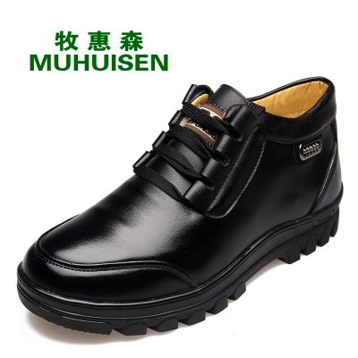 牧惠森男鞋冬季保暖男士棉皮鞋休闲高帮男鞋加绒毛皮鞋M2091款