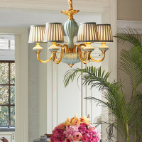 馨韵WD8140吊灯和轩尼雅 美式陶瓷吊灯 简欧