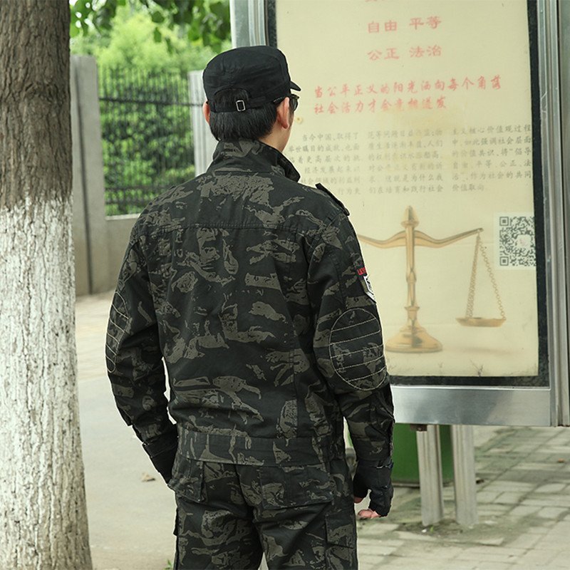 中國軍裝黑鷹迷彩服套裝軍迷戶外休閒服工作服純棉布料厚實耐磨男女