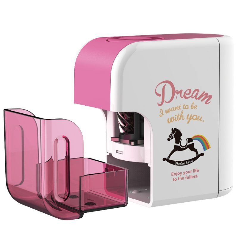 包邮得力电动削笔器0710自动吸入电动卷笔刀时尚学生削笔机红色