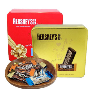 Hershey's好时巧克力排块铁盒礼盒装12颗/18颗结婚喜糖七夕情人节