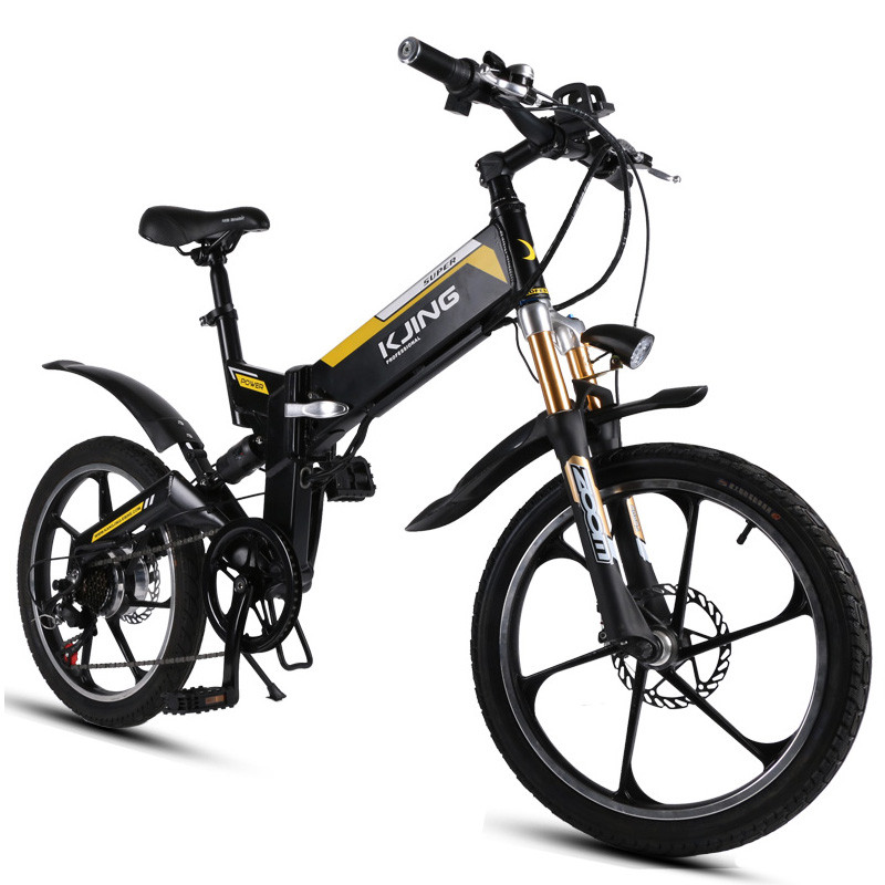 康景电动车 康景新款20寸48v进口lg锂电池电动自行车电动折叠越野避震