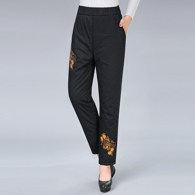 余果贝尔(YoungBell)中老年女裤女装冬加绒加厚外穿棉裤大码妈妈裤老年人高腰长裤子女棉裤