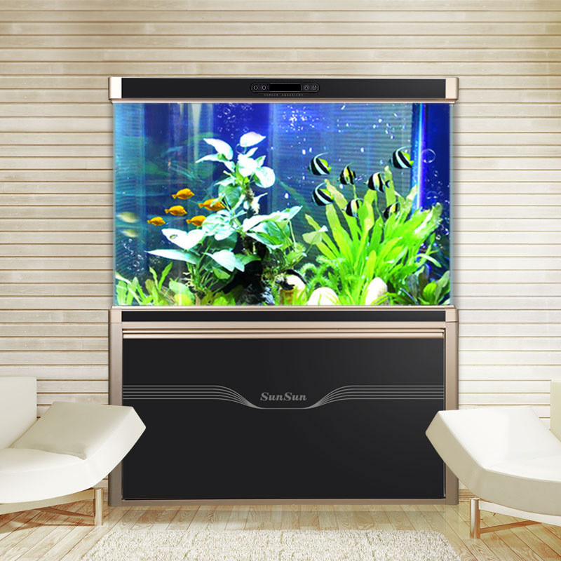森森大型鱼缸水族箱客厅中型超白玻璃缸底过滤龙鱼缸热带鱼缸