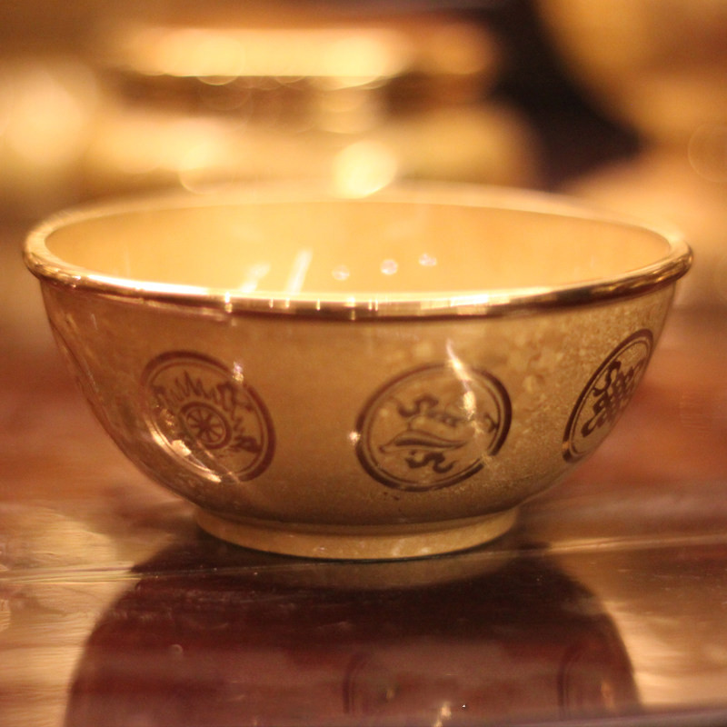 佛教用品结晶加厚净水碗水杯 密宗八吉祥供水碗圣水碗