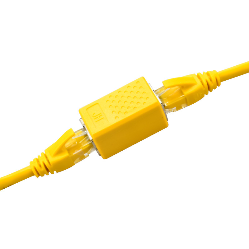 jh晶华 网线连接器 网络双通头 直通头 网线对接头 延长器( 蓝色黄色