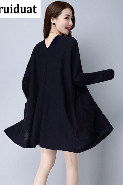 Kruidvat2017春季新款韩版大口袋开衫中长款修身长袖女式针织衫M7灰色均码