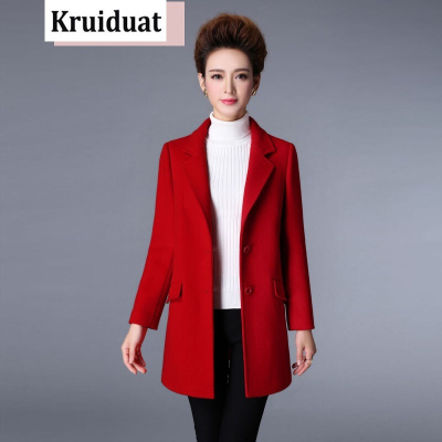奈琴尔2017秋冬季修身羊绒大衣呢子大衣女中长款女士大码羊毛呢外套K18