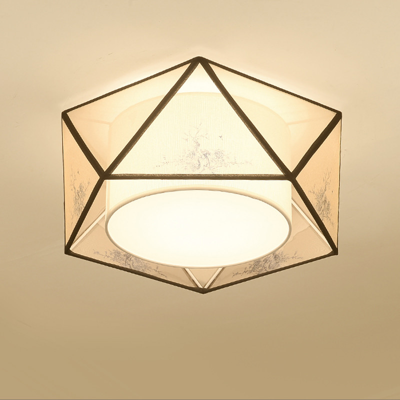 中式吸顶灯大气简约客厅灯温馨浪漫新中式卧室灯具创意个性餐厅灯几何