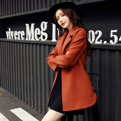莞馨2017秋冬新款毛呢大衣女士大码呢子春秋外套中长款韩版