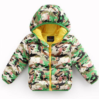运动户外男女童装羽绒服外套2017冬季卡通字母迷彩儿童羽绒服RE2W0