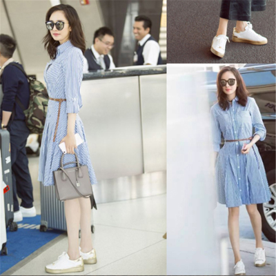 牛氏皮业 明星杨幂同款2017春秋新款真皮小白鞋女韩版平底运动鞋学生