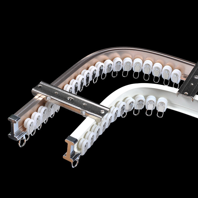 幸福派 重型弯轨铝合金窗帘轨道滑道弯曲轨单轨双轨s型u型包配件(一米